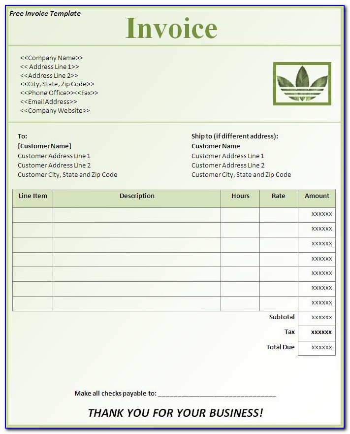 Download Free Invoice Template Word