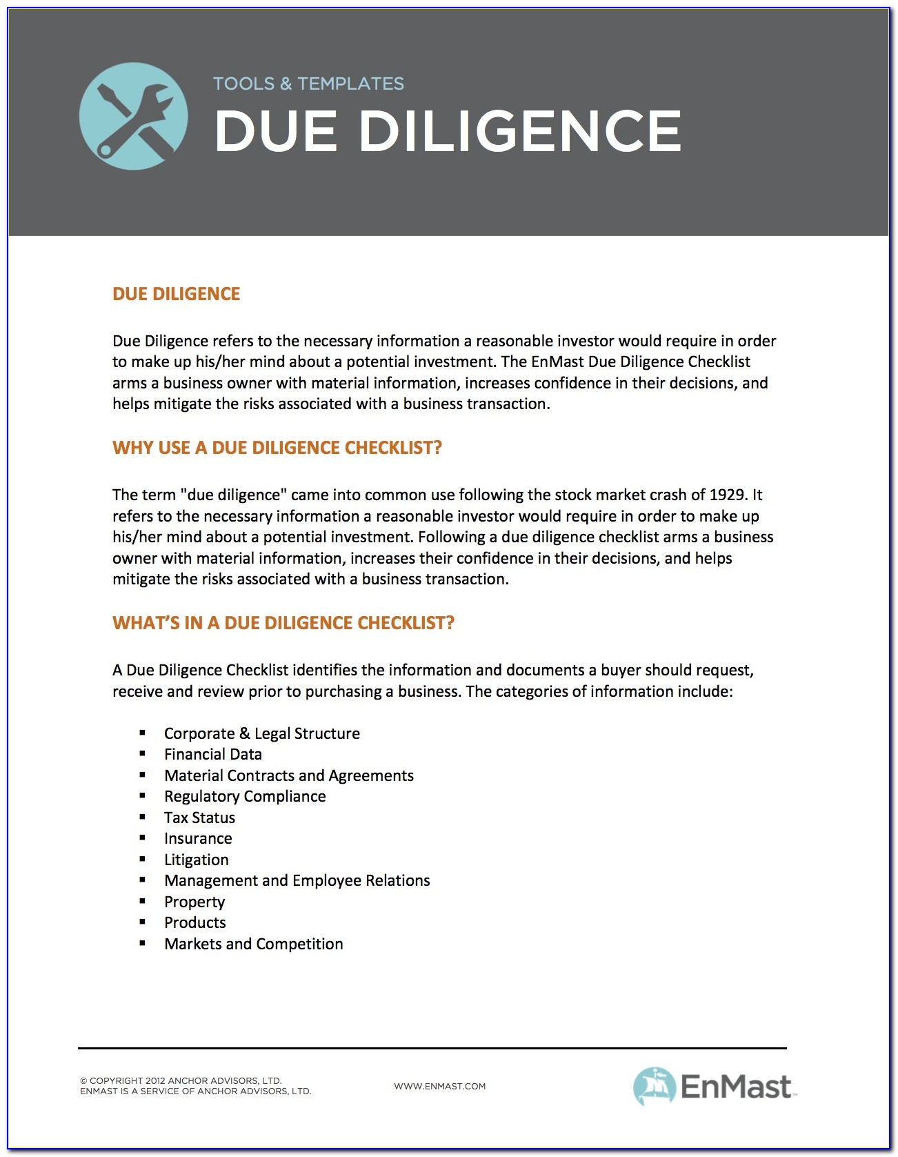 Due Diligence Templates