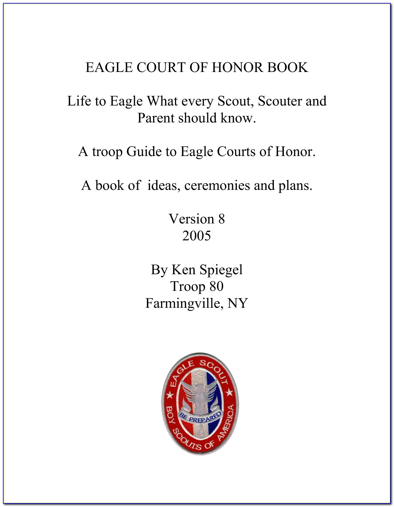Eagle Court Of Honor Invitation Wording