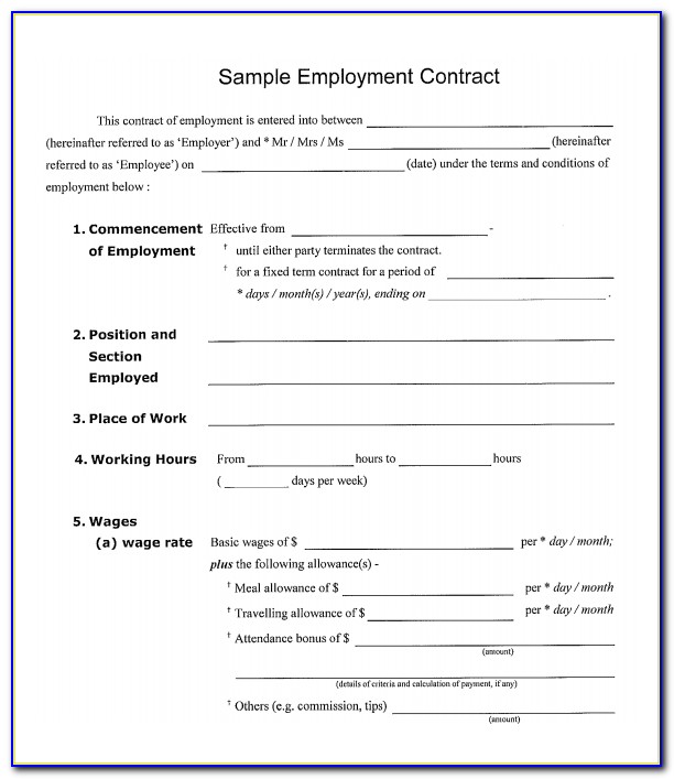 Employee Contract Agreement Free Download