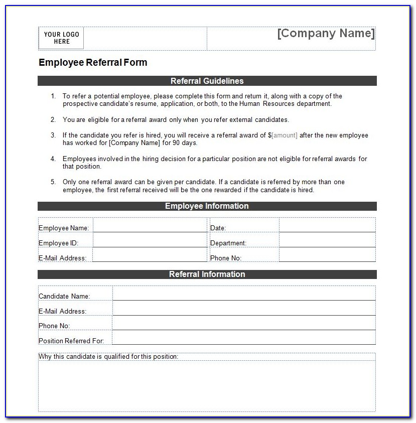 Employee Referral Program Form Template