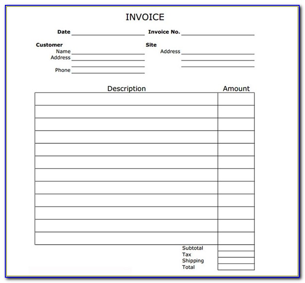 Empty Invoice Template