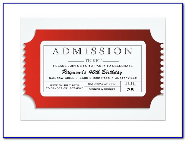Entrance Ticket Template Free