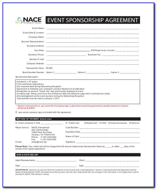 Event Sponsorship Contract Template