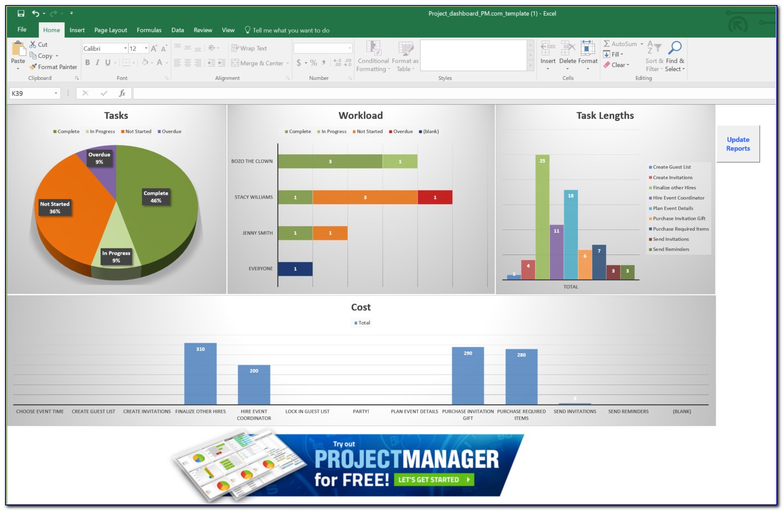 Excel Analytics Dashboard Template
