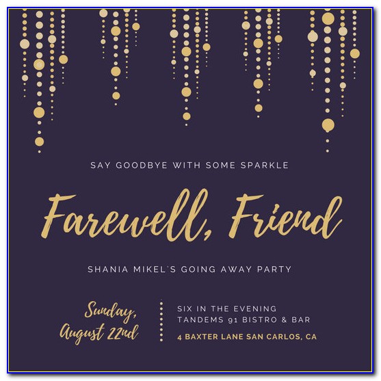Farewell Party Invitation Card Template