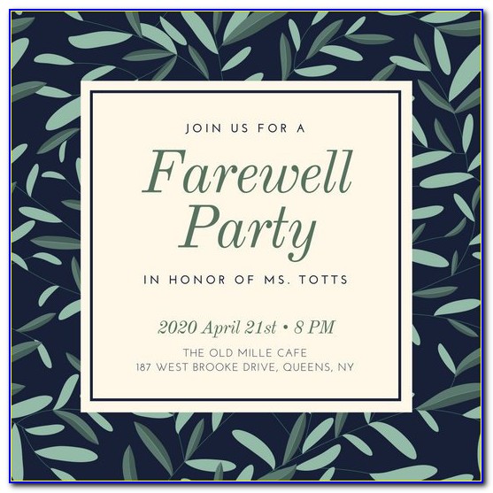 Farewell Party Invitation Template Free Word