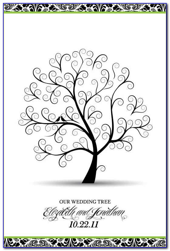 Fingerprint Tree Wedding Guest Book Template