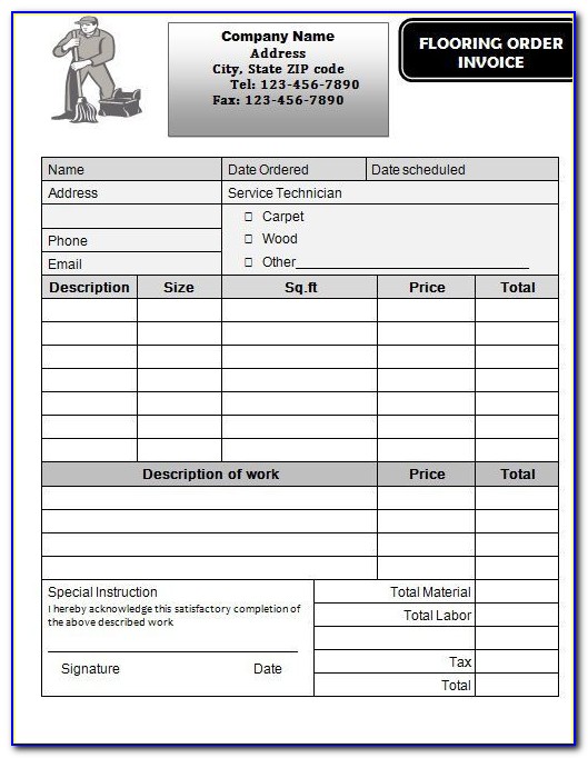 Flooring Invoice Forms