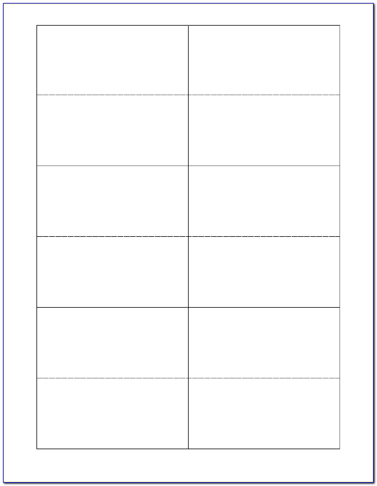 Folded Place Card Template Word