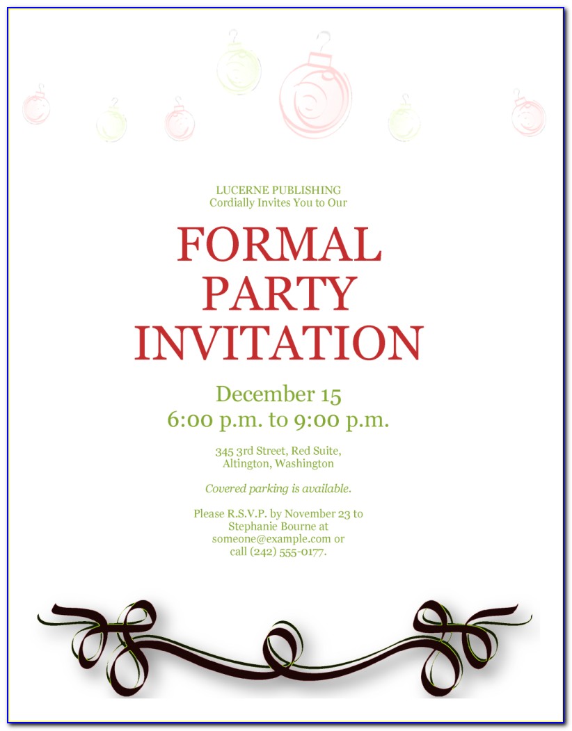 Formal Birthday Invitation Templates