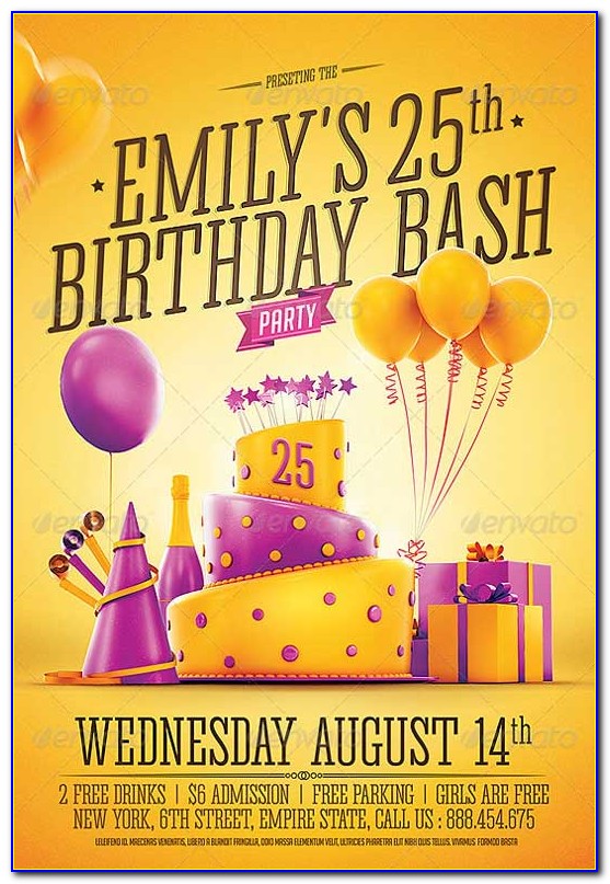 Free Birthday Party Invitation Flyer Template