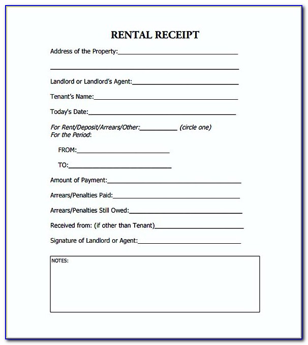 Free Blank Rent Receipt Form