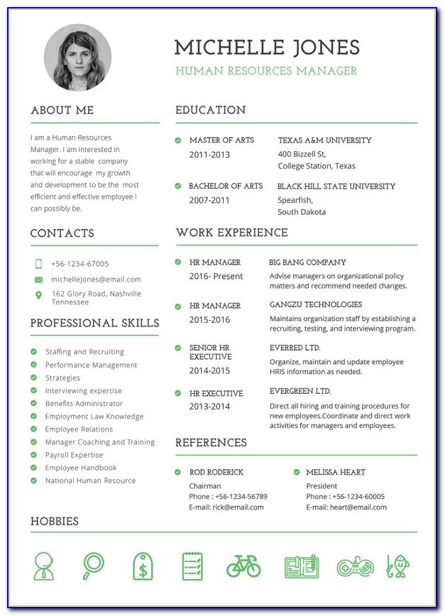 Free Business Resume Template 2018