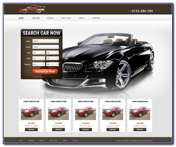 Free Car Dealer Website Template Wordpress