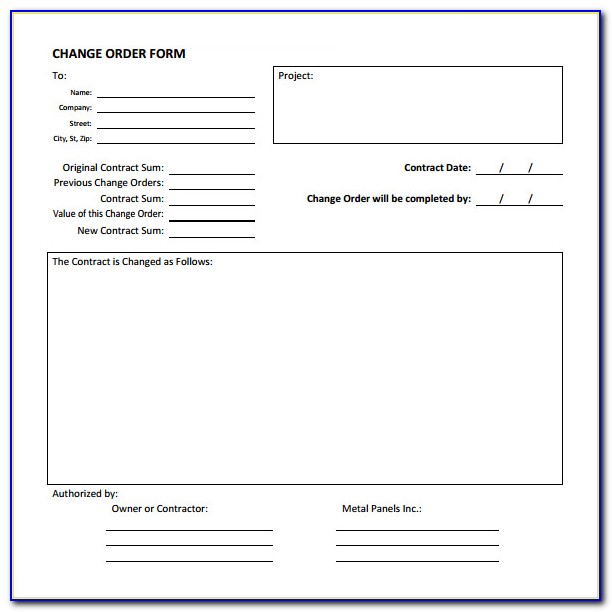 Free Change Order Template Construction