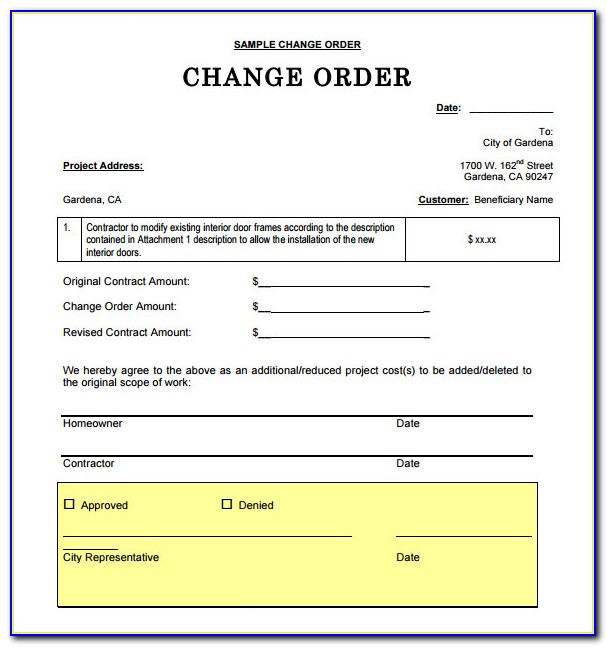 Free Change Request Template