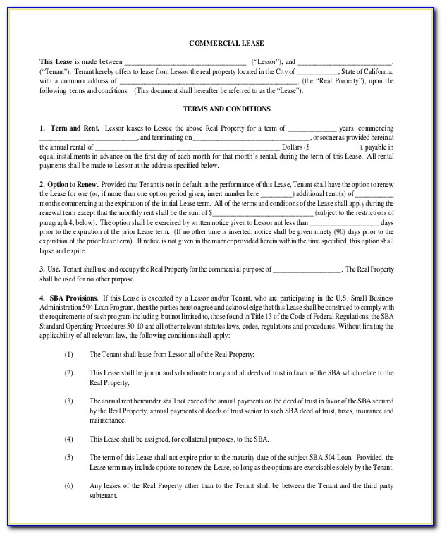 Free Commercial Lease Agreement Template Download Nz