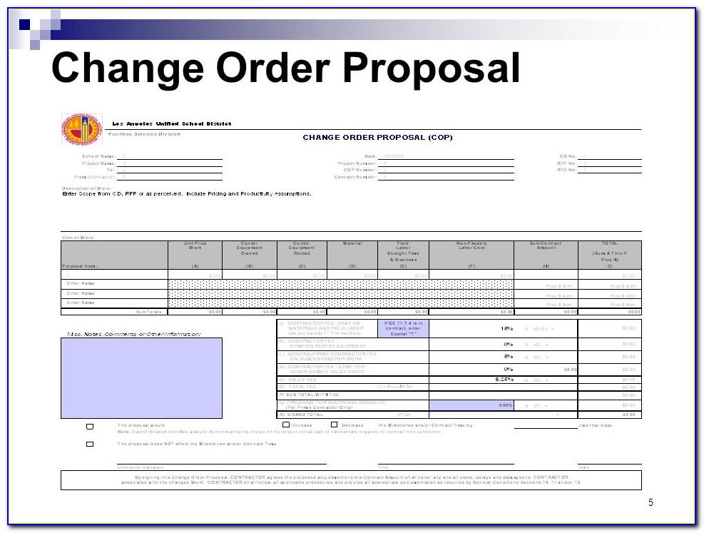 Change Order Proposal