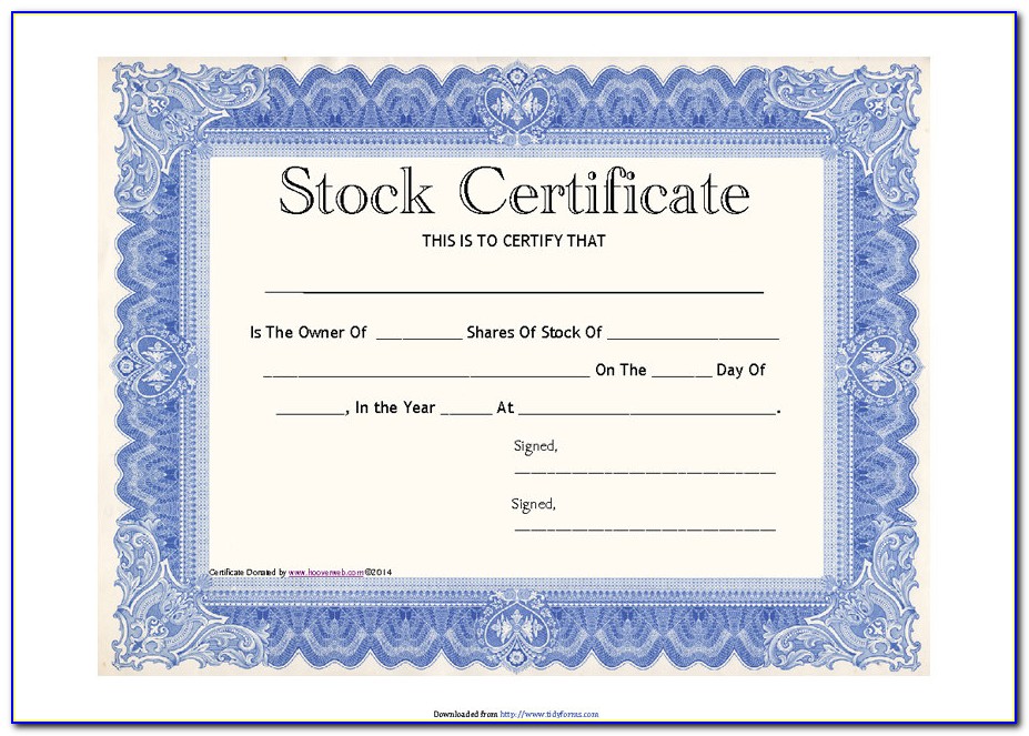 Free Corporate Stock Certificate Template Word