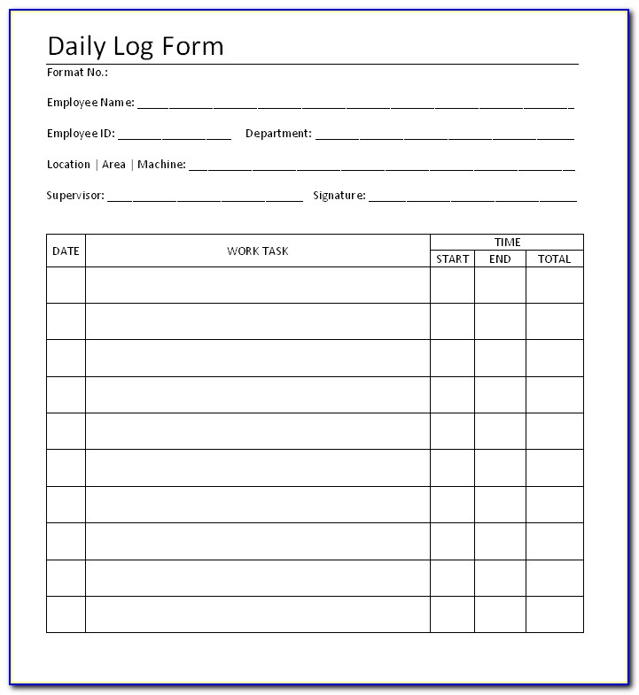 Free Daily Log Book Templates