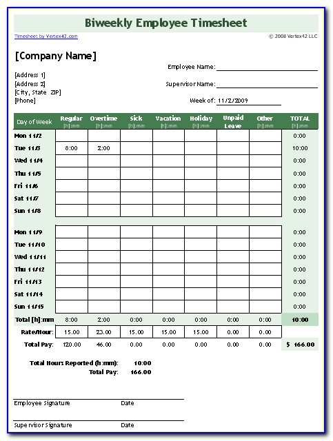 Free Download Timesheet Template Excel