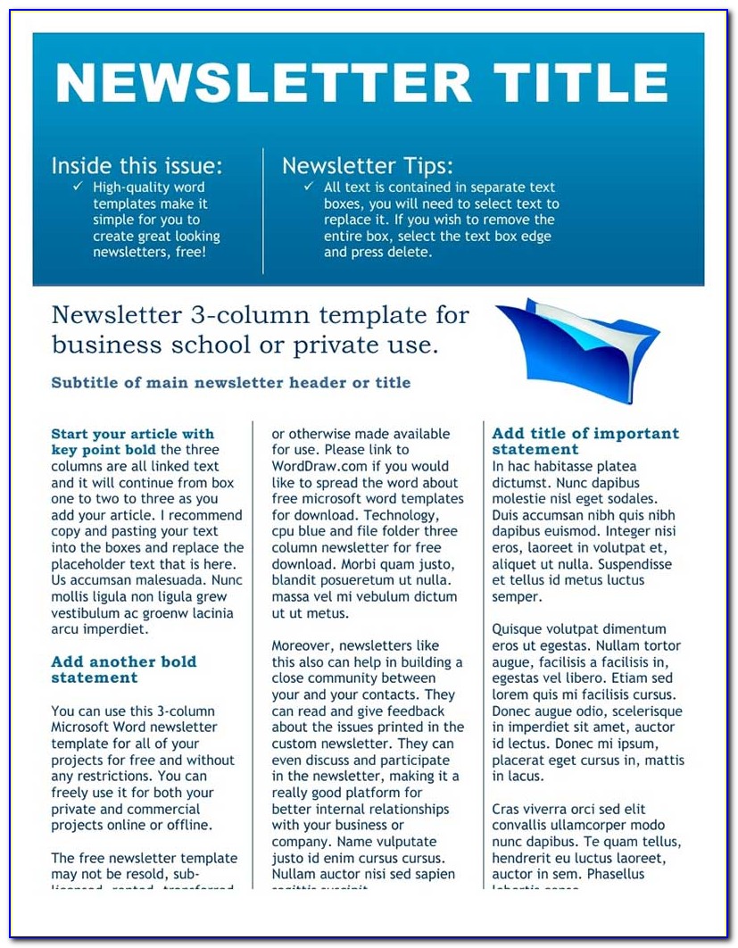 Free Editable Newsletter Templates For Business