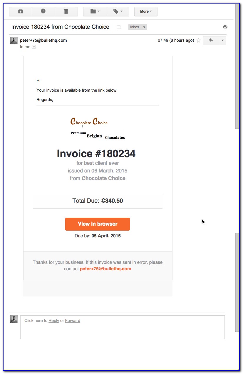 Free Email Receipt Template