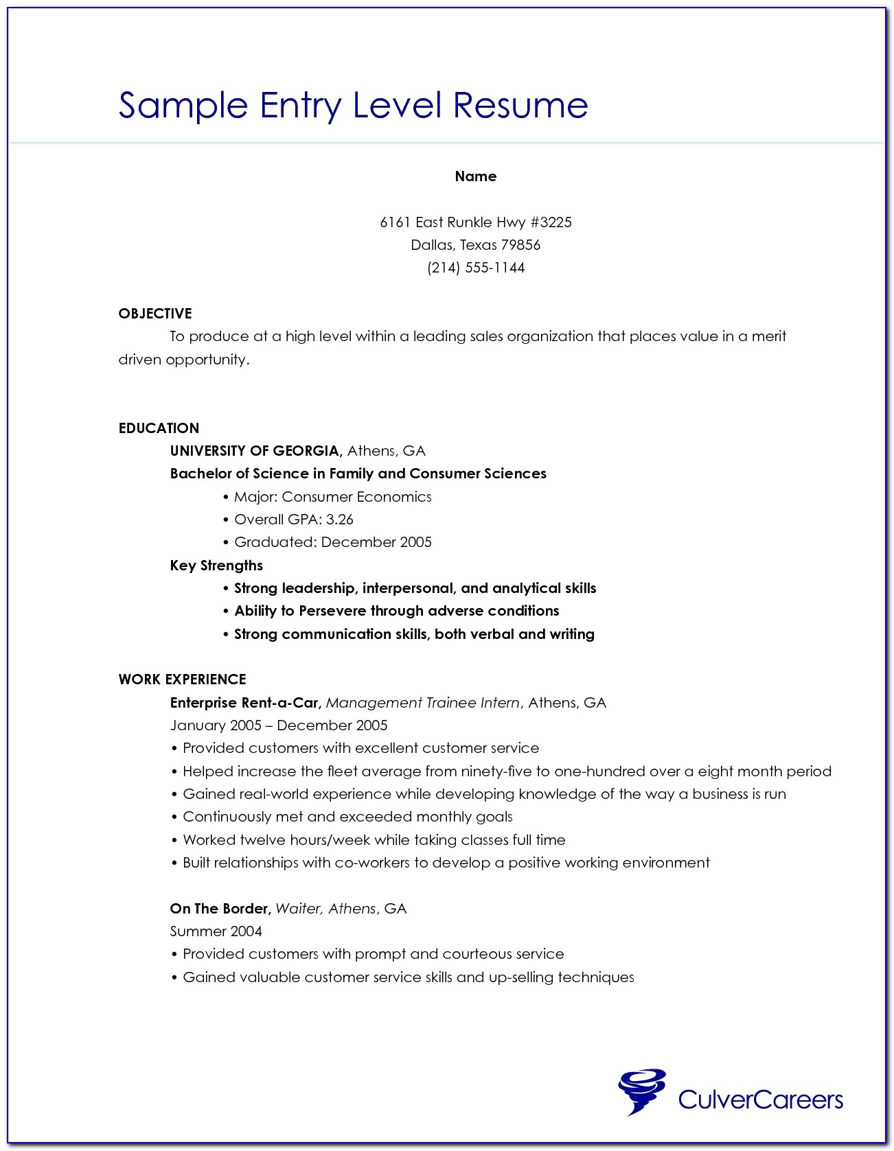 Entry Level Resume Templates Free Resume Objective Entry Level Resume Ideas