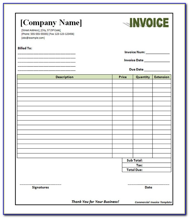 11 Commercial Invoice Templates Download Free Documents In Word Commercial Invoice Template Free