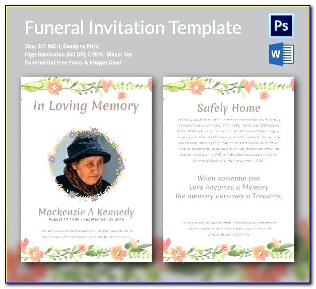 Free Funeral Announcement Template Microsoft