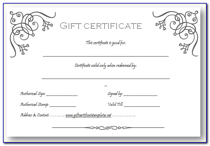 Free Gift Certificate Template For Restaurant