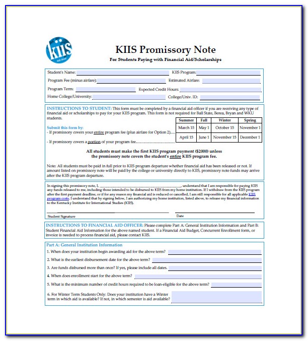 Free International Promissory Note Template