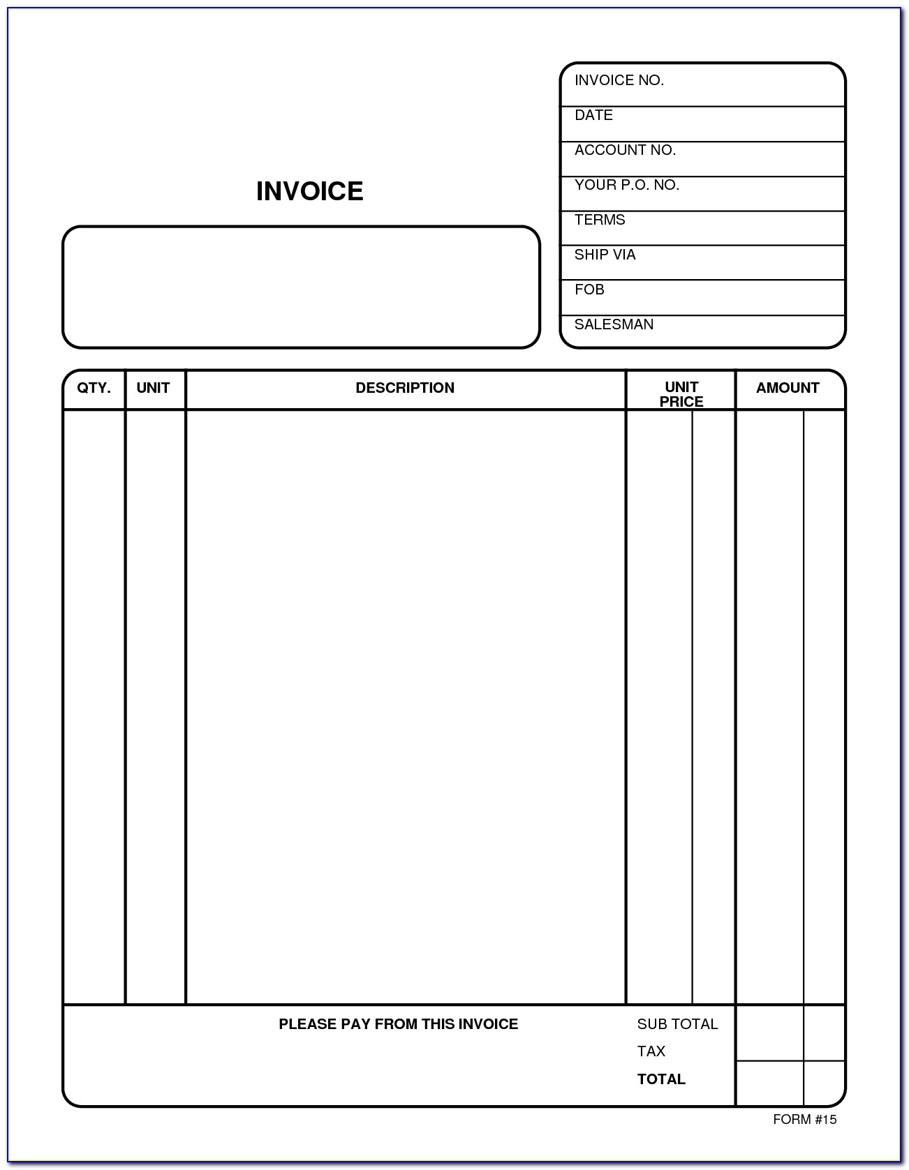 18 Best Photos Of Invoice Template Pdf Printable Free Printable Generic Invoice Template Pdf