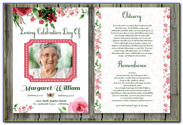 Free Obituary Card Template For Funerals Online