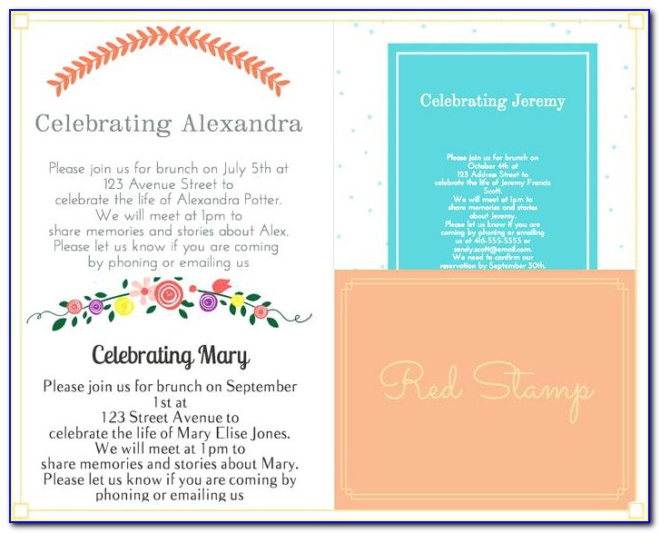 Free Online Funeral Invitation Templates