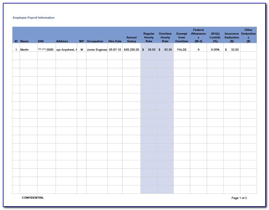 Free Payroll Template Download