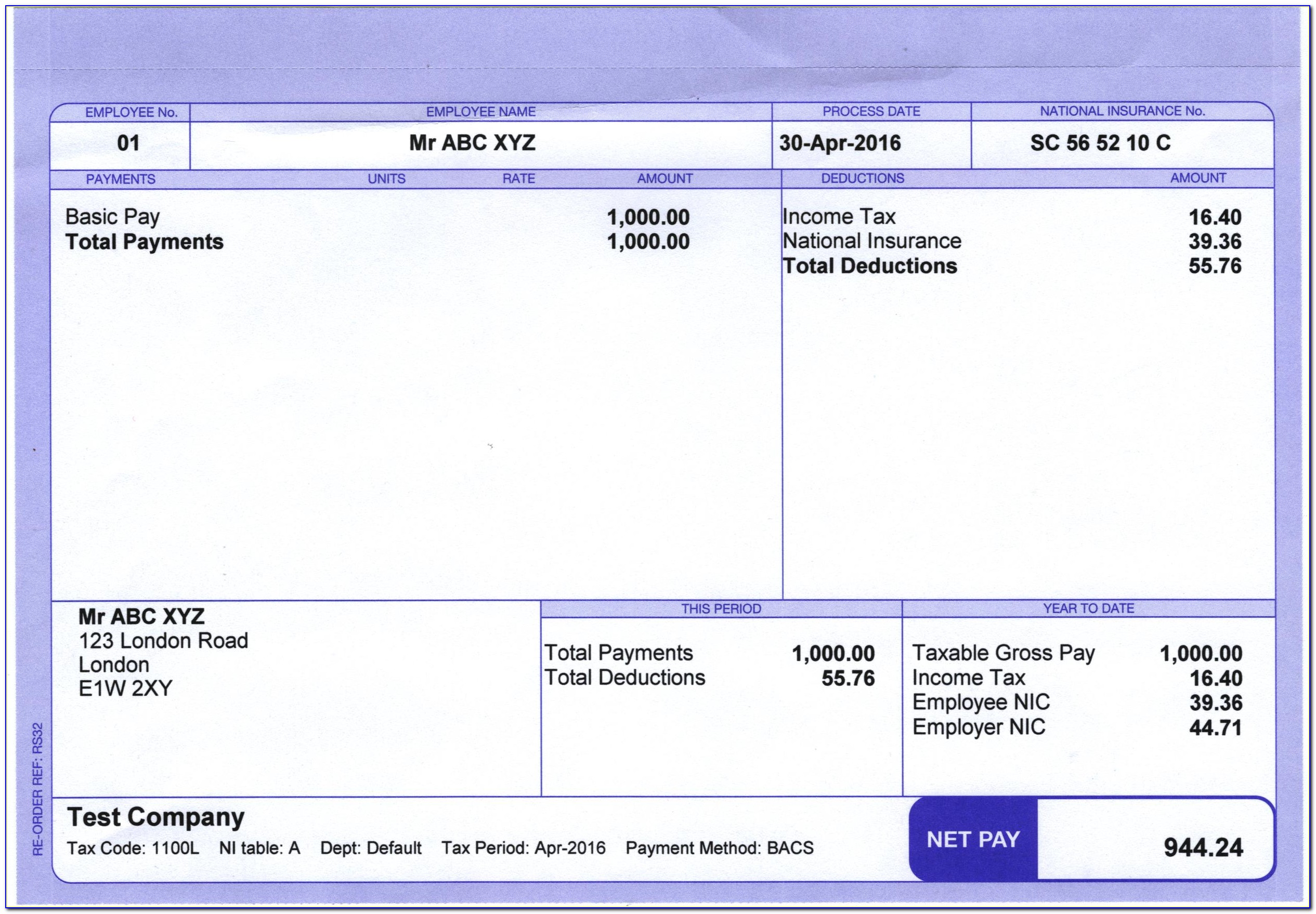 Free Payslip Template Excel South Africa