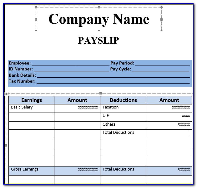 Free Payslip Template Excel Uk