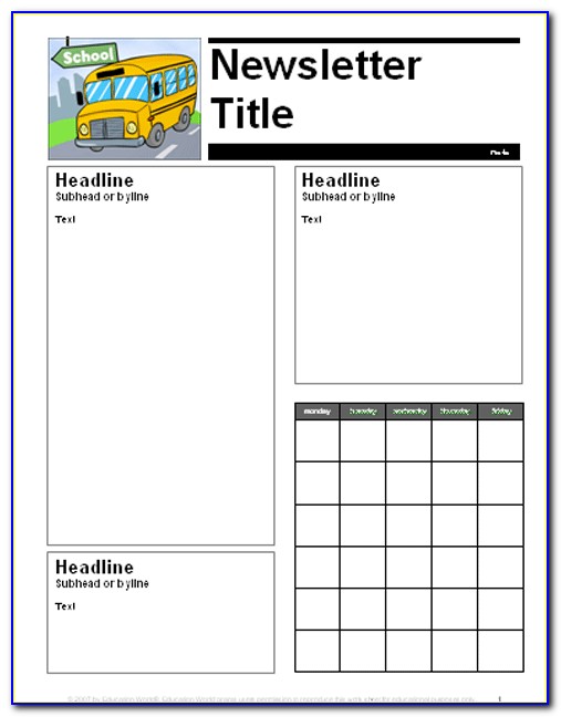 Free Preschool Newsletter Template Editable