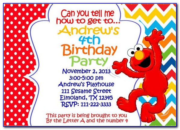 Free Printable Elmo Birthday Invitations Template