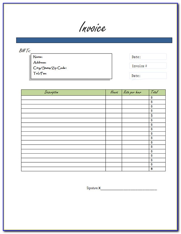 Free Printable Service Invoice Template