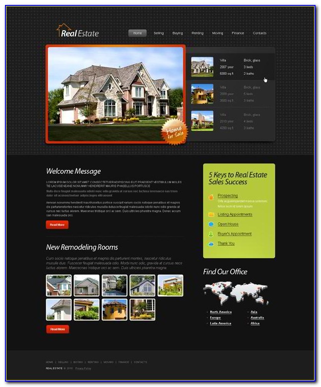Free Real Estate Website Templates Psd