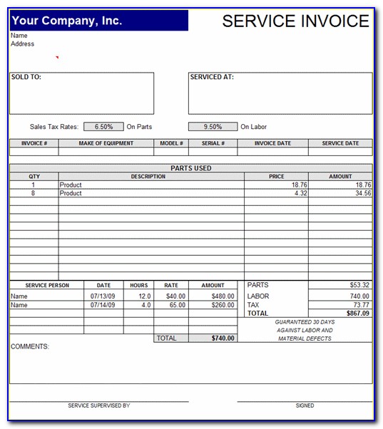 Free Sample Business Invoice Templates
