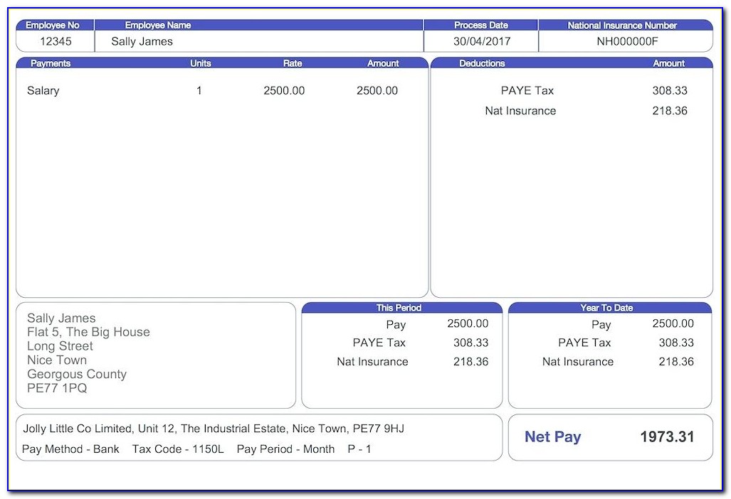 Free Simple Payslip Template Excel