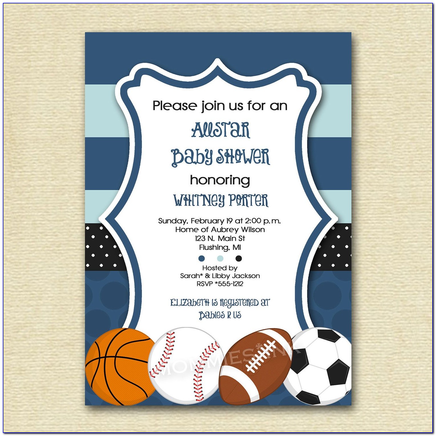 Free Sports Themed Baby Shower Invitation Templates