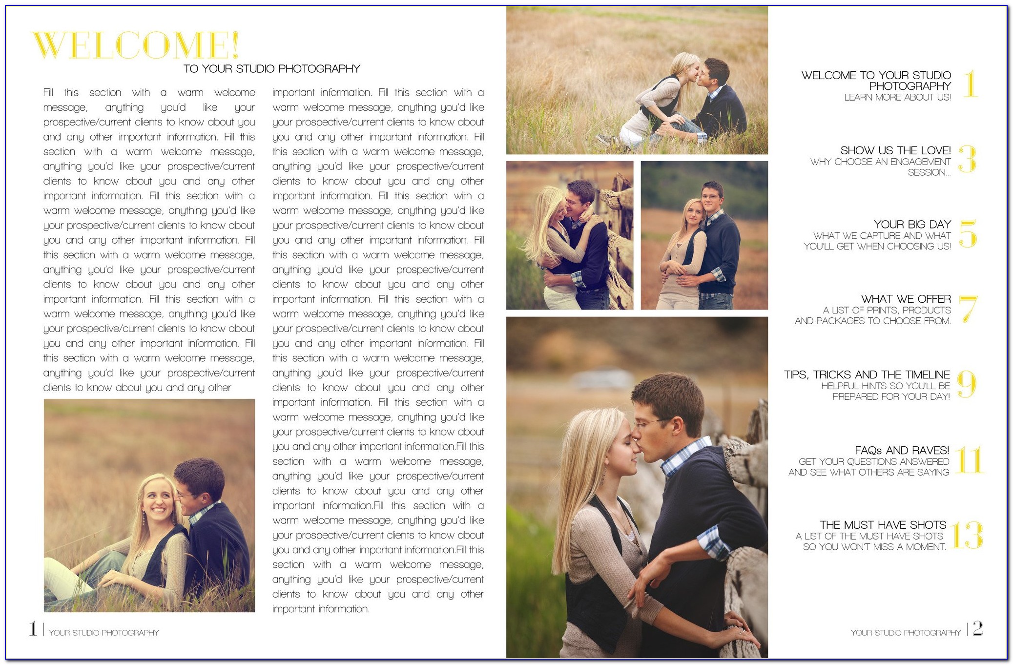 Free Wedding Photography Welcome Packet Template
