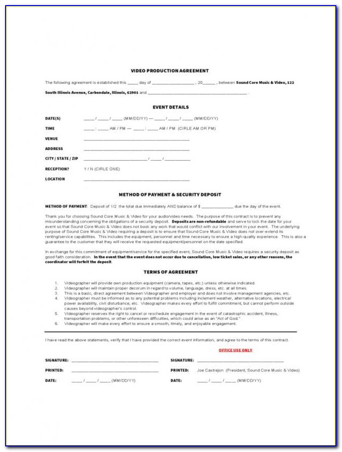 Freelance Producer Contract Template