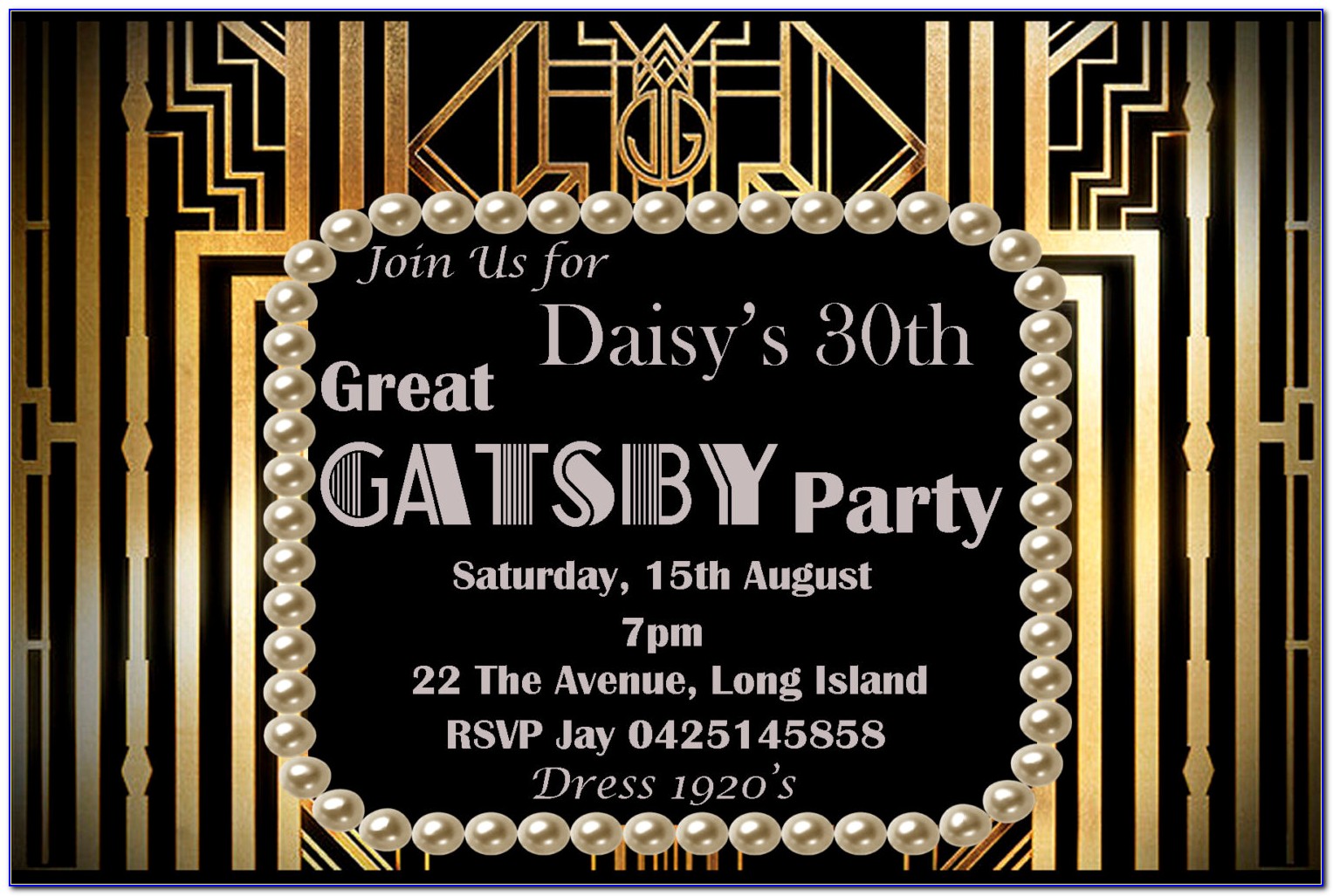 Great Gatsby Invite Template Free
