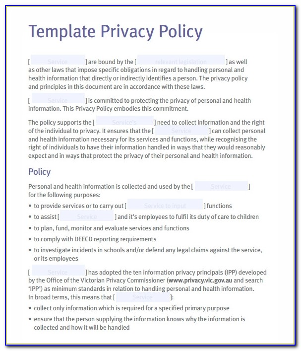Hipaa Privacy Policy Form Template